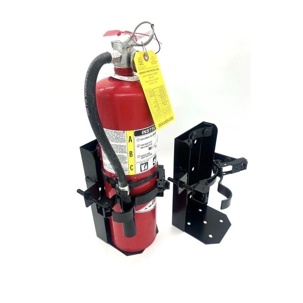 Amerex 809 Heavy Duty 5 Inch Diameter Fire Extinguisher Wall Bracket Black